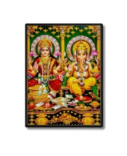 Lakshmi & Ganesh Laminated Photo - 5x7 Inches, Divine Blessings for Home & Office and Temple Decoration