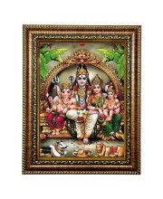 Hitech Sales Shiva,Durga, Kratick & Ganesh Photo Frame/Golden Frame/Laminated Photo/Front Glass/Size 10 x 8 Inch