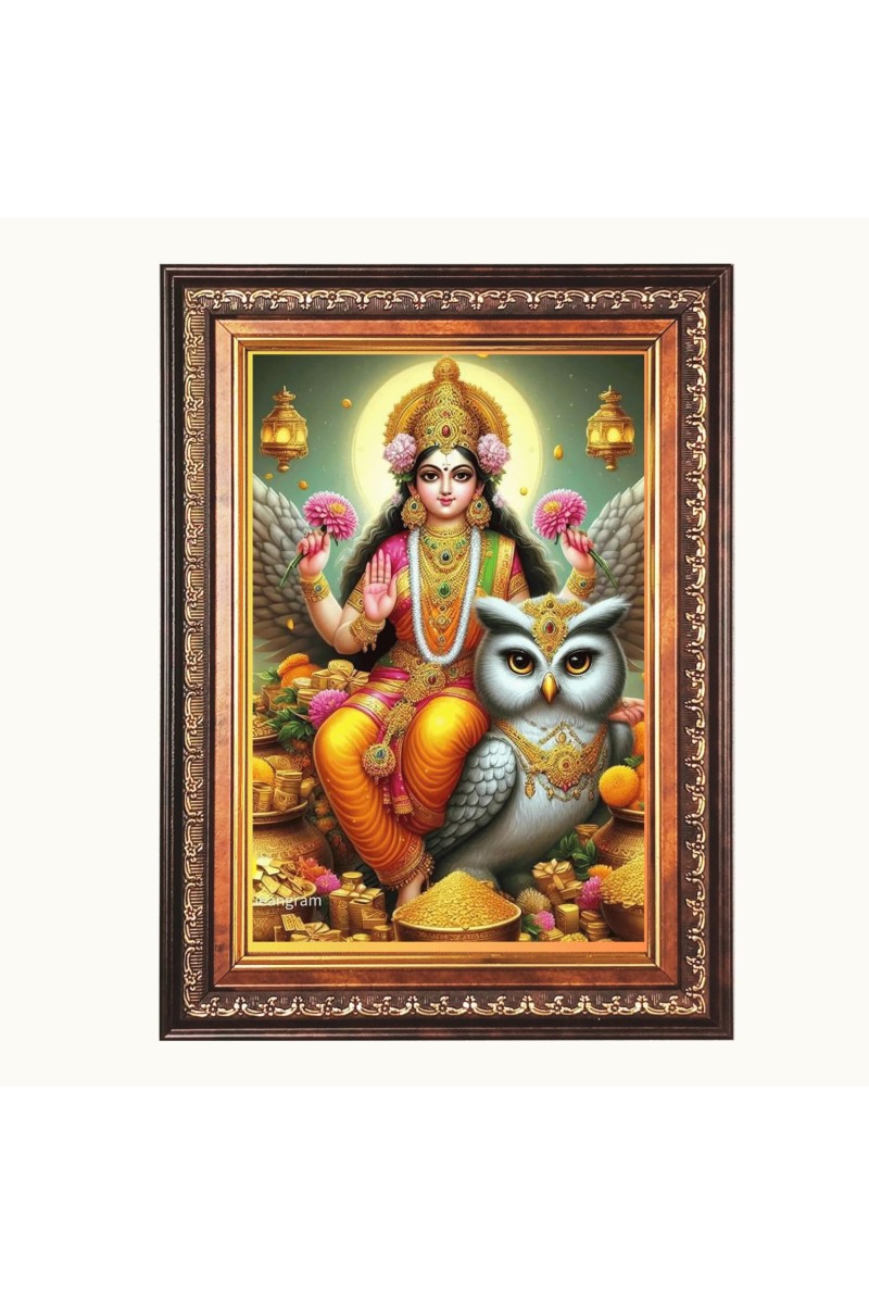 Shi Maa Laxmi Color Photo 10x14 Inch - Vibrant Religious Wall Art for Home or Office Decor.