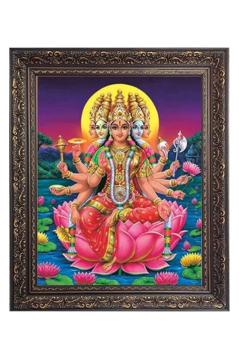 Gayatri Mata Big Photo Frame - 20x24 Inches for Home & Office Decoration