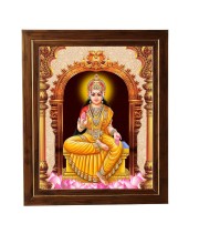Hitech Sales Mata Annapurna Devi Photo Frame for Pooja Room, Temple Decor, Home Decoration and Gift (Wall and Tabletop, Rectangular, Printed Photo, 12 x 14 inches Frame, Brown)