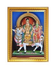 Pradosha Puja Photo Frame - 10x14 Inches, Brown Wooden Frame for Home, Office & Temple Decoration