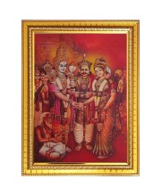 Lord Venkateshwara Photo Frame - 10x14 Inches, Brown Wooden Frame for Home, Office & Temple Decoration