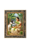 Krishna Yashoda Digital Print Photo 10.7x12.7 inches (I6028) - Vibrant Religious Wall Art for Home or Office Decor.