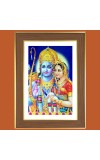 Sita ram Photo Frame - 12x16 Inches, Brown Wooden Frame for Home, Office & Temple decoration