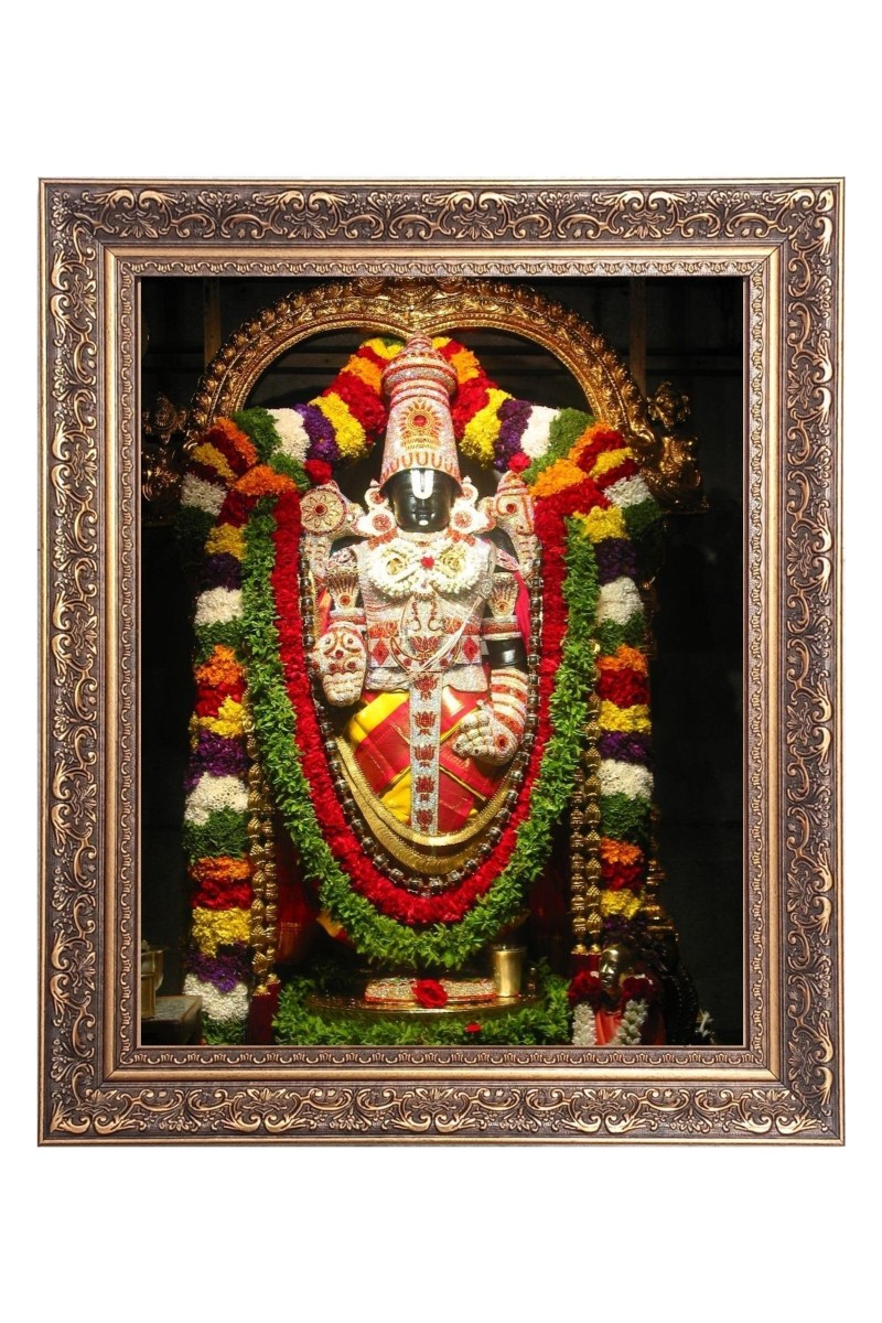 Lord Tirupati Balaji Big Photo Frame - 16x20 Inches for Home & Office Decoration