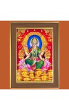 Dhana Lakshmi Photo Frame - 14x18 Inches, Brown Wooden Frame for Home, Office & Temple Decoration