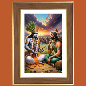 Lord krishna teachings Photo Frame - 10x14 Inches, Brown Wooden Frame for Home, Office & Temple Decoration Lord krishna teachings Photo Frame - 10x14 Inches, Brown Wooden Frame for Home, Office & Temple Decoration