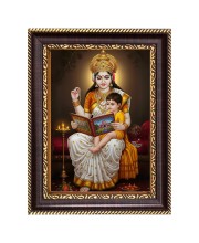 Maa Saraswati Digital Print Photo 12.7x14.7 inches (I6103) - Vibrant Religious Wall Art for Home or Office Decor.