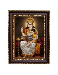 Maa Saraswati Digital Print Photo 14.7x16.7 inches (I6103) - Vibrant Religious Wall Art for Home or Office Decor.