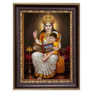 Maa Saraswati Digital Print Photo 6.7x8.7 inches (I6103) - Vibrant Religious Wall Art for Home or Office Decor.
