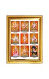 Navaaa durga Photo Frame - 10x14 Inches, Brown Wooden Frame for Home, Office & Temple Decoration