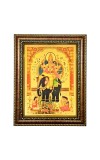Hitech Sales Lord Sri Biswakarma Vishwakarma gold plated photo with Light Weighted Waterproof Glass Cover 9X7 Wooden Frames for Table, Temple Wall, Mandir, Gym, and Outdoor Spaces, Home Decor
