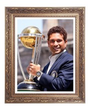 Sri Sachin Tendulkar with World cup Big Photo Frame - 16x20 Inches for Home & Office Decoration