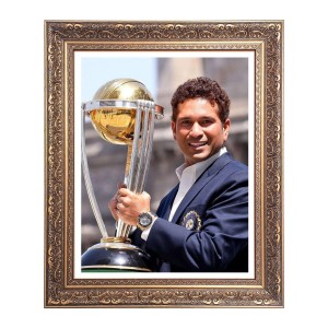 Sri Sachin Tendulkar with World cup Big Photo Frame - 22x26 Inches for Home & Office Decoration
