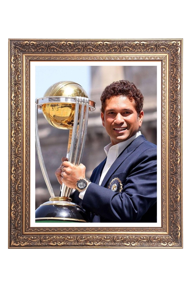 Sri Sachin Tendulkar with World cup Big Photo Frame - 22x26 Inches for Home & Office Decoration