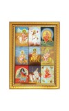 Navrathri devi matha Photo Frame - 10x14 Inches, Brown Wooden Frame for Home, Office & Temple Decoration