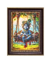 Little krishna Digital Print Photo 10.7x12.7 inches (I6031) - Vibrant Religious Wall Art for Home or Office Decor.