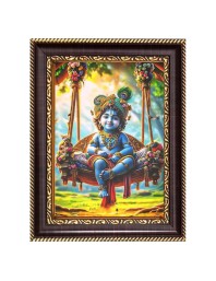 Little krishna Digital Print Photo 6.7x8.7 inches - Vibrant Religious Wall Art for Home or Office Decor.