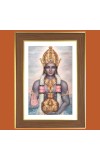 Lord Dhanvantari Photo Frame - 10x14 Inches, Brown Wooden Frame for Home, Office & Temple decoration