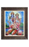 Sri Ram, Maa Sita and Sri Hanuman Big Photo Frame - 16x20 Inches for Home & Office Decoration
