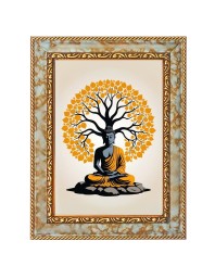 Lord Buddha Digital Print Photo 6.7x8.7 inches - Vibrant Religious Wall Art for Home or Office Decor.