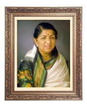 Lata Mangeshkar Big Photo Frame - 16x20 Inches for Home & Office Decoration