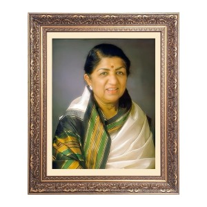 Lata Mangeshkar Big Photo Frame - 20x24 Inches for Home & Office Decoration