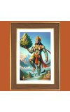 Lord Hanuman Photo Frame - 12x16 Inches, Brown Wooden Frame for Home, Office & Temple Decoration