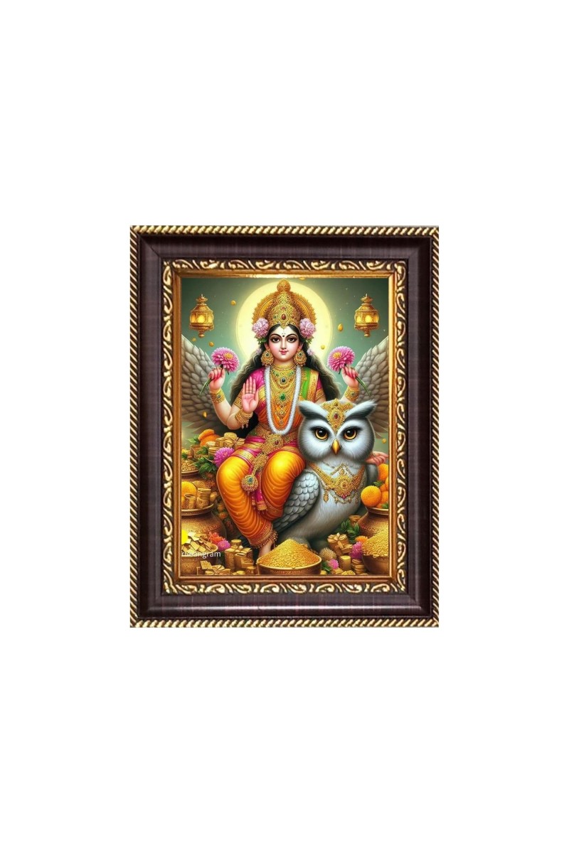 Maa lakshmi Digital Print Photo 6.7x8.7 inches - Vibrant Religious Wall Art for Home or Office Decor.