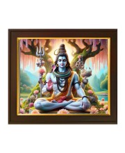 Hitech Sales | Lord Shiva Colorful Photo Frame - Ideal for Home Decoration, Pooja Room and Gifting - Size: 10x12 inch.
