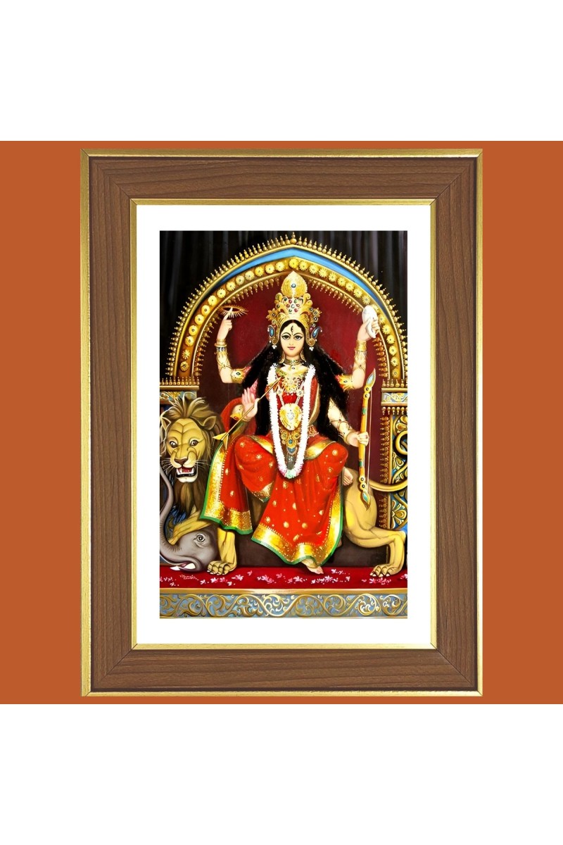 Aadi Shakti Photo Frame - 12x16 Inches, Brown Wooden Frame for Home, Office & Temple Decoration