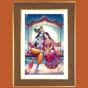 Radha and krishna Photo Frame - 12x16 Inches, Brown Wooden Frame for Home, Office & Temple Decoration Radha and krishna Photo Frame - 12x16 Inches, Brown Wooden Frame for Home, Office & Temple Decoration