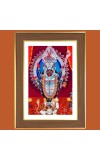 Goddess Kali Photo Frame - 10x14 Inches, Brown Wooden Frame for Home, Office & Temple Decoration