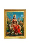 Mata Shailputri Photo Frame - 10x14 Inches, Brown Wooden Frame for Home, Office & Temple Decoration