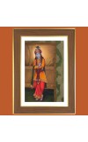 Sri Krishna with Murali Photo Frame - 14x18 Inches, Brown Wooden Frame for Home, Office & Temple Decoration