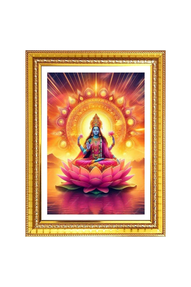 Devi Gayatri Photo Frame - 10x14 Inches, Brown Wooden Frame for Home, Office & Temple Decoration