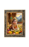 Baby Krishna Digital Print Photo 6.7x8.7 inches - Vibrant Religious Wall Art for Home or Office Decor.