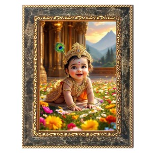 Baby Krishna Digital Print Photo 6.7x8.7 inches (I6108) - Vibrant Religious Wall Art for Home or Office Decor. Baby Krishna Digital Print Photo 6.7x8.7 inches (I6108) - Vibrant Religious Wall Art for Home or Office Decor.