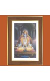 Lord shri Krishna Photo Frame - 12x16 Inches, Brown Wooden Frame for Home, Office & Temple decoration