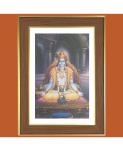 Lord shri Krishna Photo Frame - 10x14 Inches, Brown Wooden Frame for Home, Office & Temple decoration