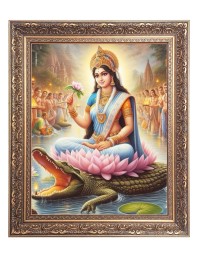 Maa Ganga Big Photo Frame - 22x26 Inches for Home & Office Decoration