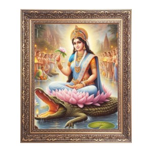 Maa Ganga Big Photo Frame - 18x22 Inches for Home & Office Decoration