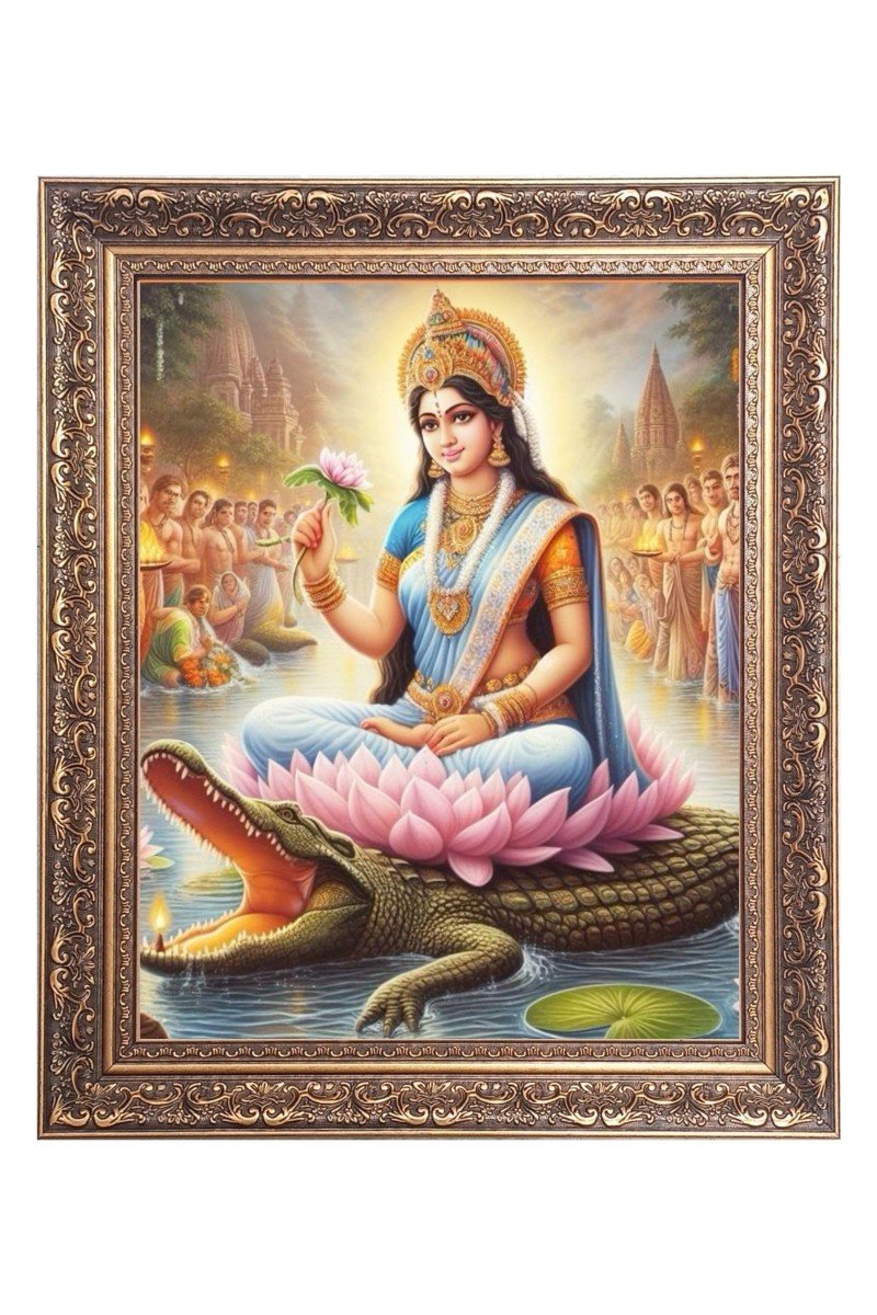 Maa Ganga Big Photo Frame - 20x24 Inches for Home & Office Decoration