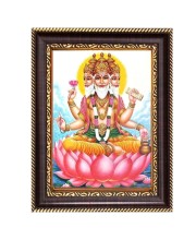 Lord Brahma Digital Print Photo 10.7x12.7 inches (I6060) - Vibrant Religious Wall Art for Home or Office Decor.