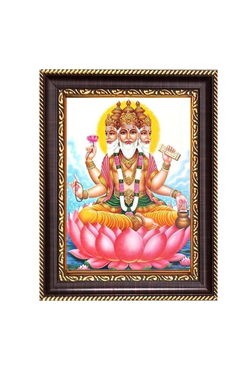 Lord Brahma Digital Print Photo 10.7x12.7 inches (I6060) - Vibrant Religious Wall Art for Home or Office Decor.