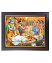 Hitech Sales Bhiswma Pitamaha (Mahabharat) Photo Frame for Pooja Room, Temple Decor, Home Decoration and Gift (Wall and Tabletop, Rectangular, Polystyrene Frame, Printed Photo, 24 x 29 cm, Black)