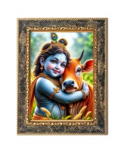 Little Krishna Digital Print Photo 10.7x12.7 inches (I6064) - Vibrant Religious Wall Art for Home or Office Decor.