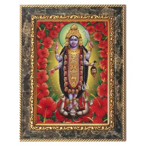 Jai Maa Kali Digital Print Photo 8.7x10.7 inches (I6119) - Vibrant Religious Wall Art for Home or Office Decor.