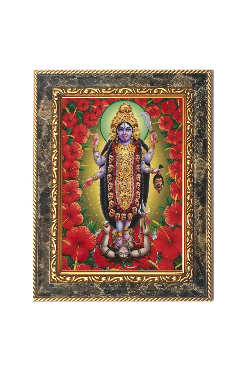 Jai Maa Kali Digital Print Photo 6.7x8.7 inches (I6119) - Vibrant Religious Wall Art for Home or Office Decor.
